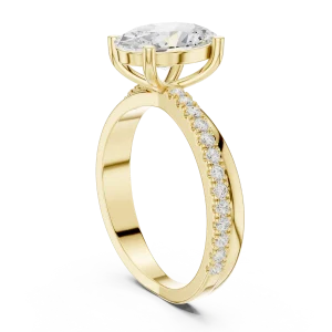Ethereal Oval Brilliant Pavé Band Engagement Ring - Image 3