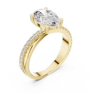Ethereal Oval Brilliant Pavé Band Engagement Ring