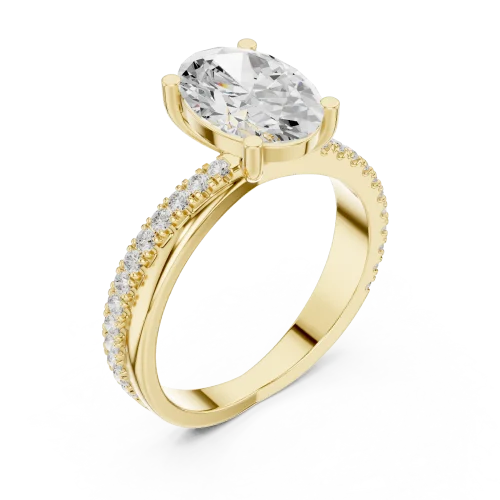 Ethereal Oval Brilliant Pavé Band Engagement Ring