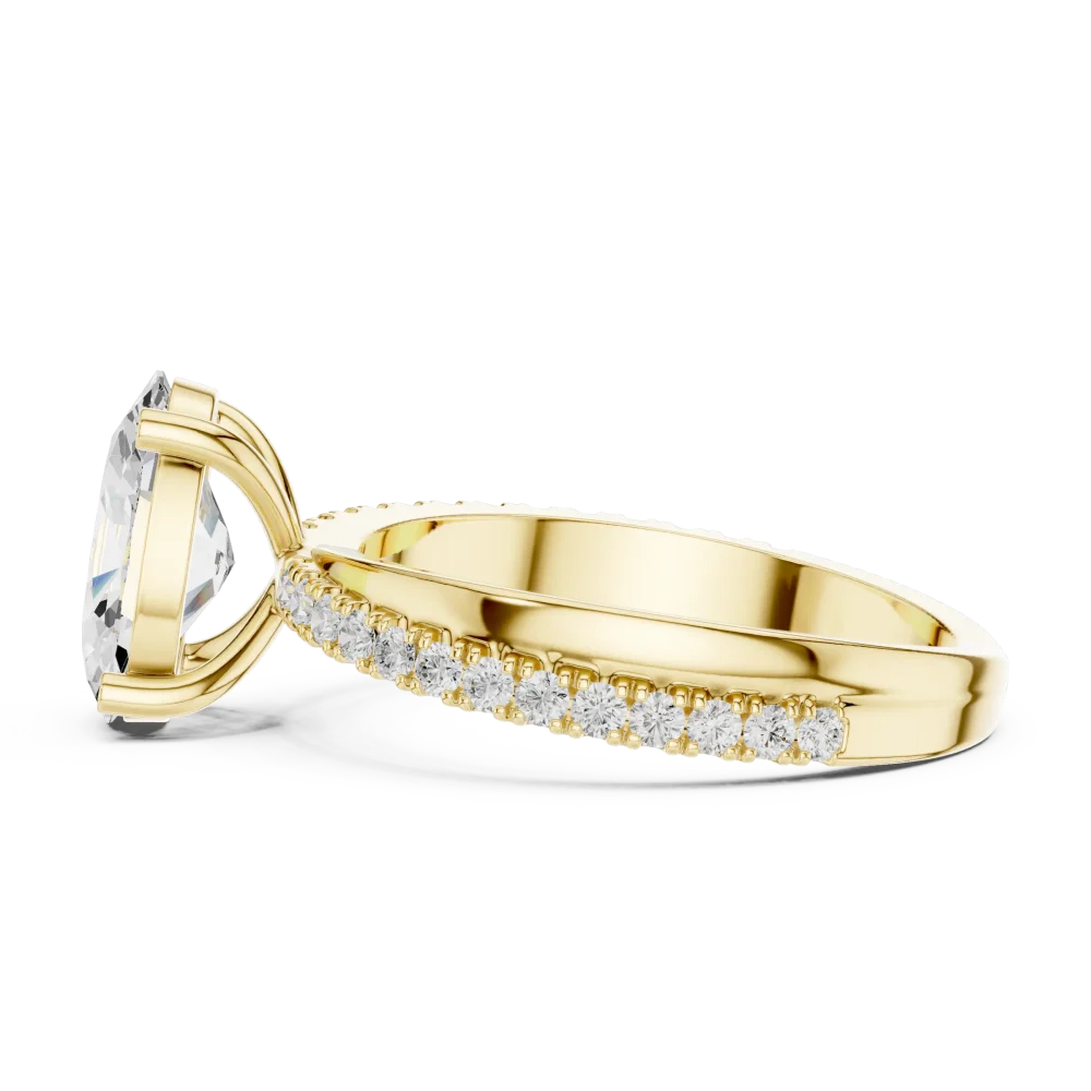 Ethereal Oval Brilliant Pavé Band Engagement Ring - Image 4