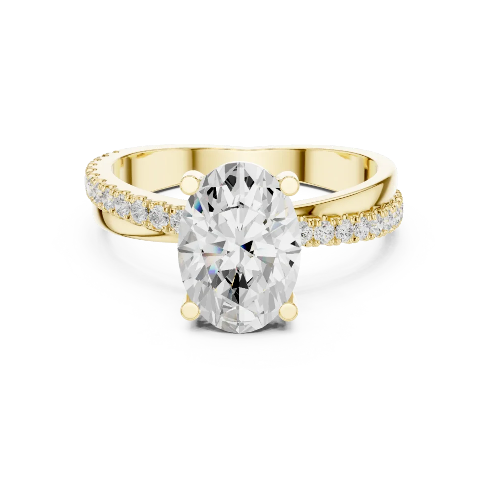 Ethereal Oval Brilliant Pavé Band Engagement Ring - Image 2