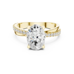 Ethereal Oval Brilliant Pavé Band Engagement Ring - Image 2