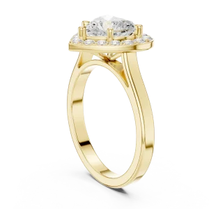 Ethereal Heart Solitaire Halo Engagement Ring - Image 3