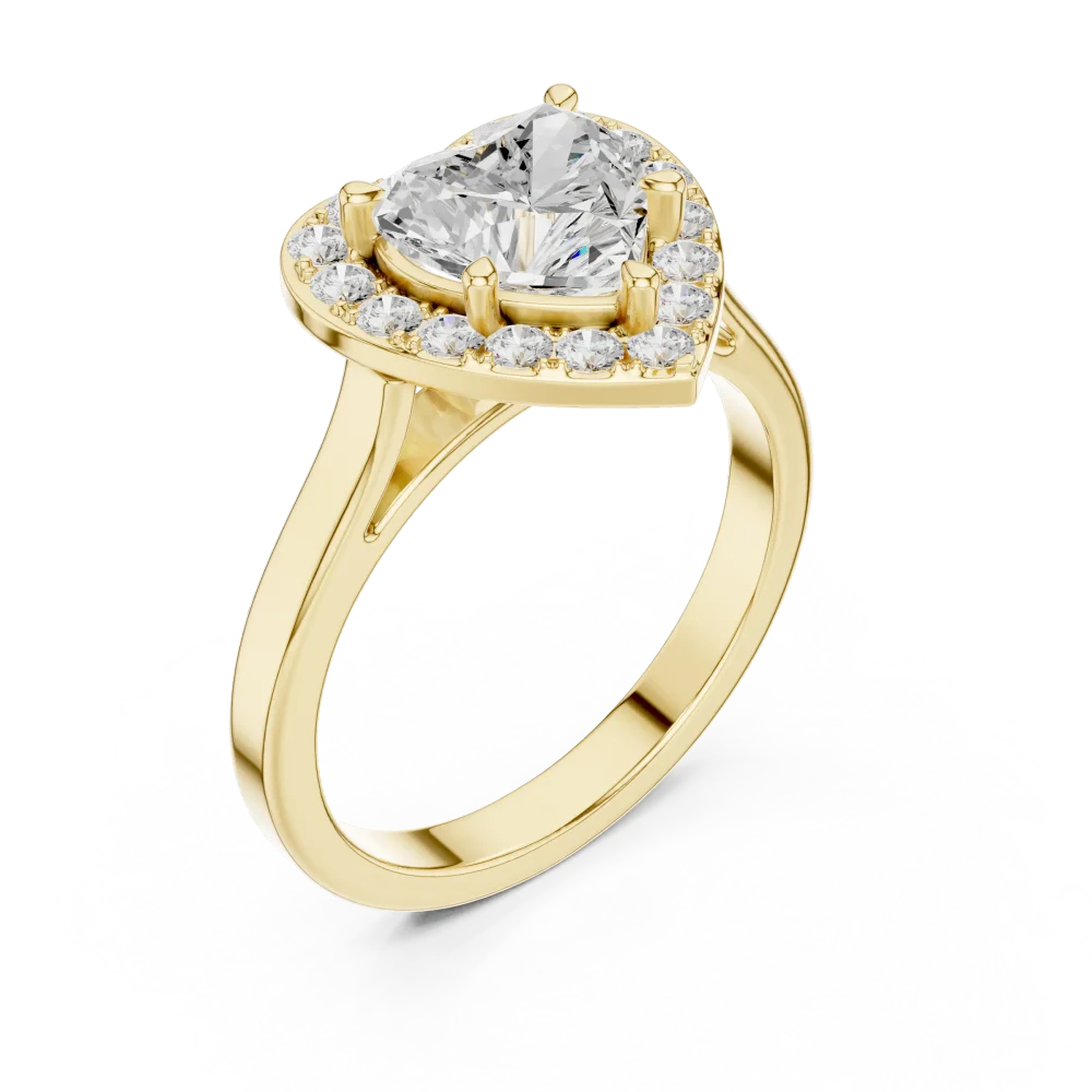 Experience true romance with this heart-cut Solitaire engagement ring, featuring shimmering DIAMEUR diamonds. A modern classic, crafted for forever.