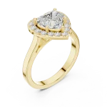 Ethereal Heart Solitaire Halo Engagement Ring