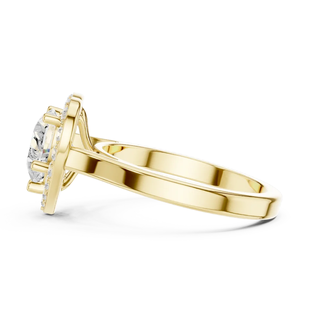 Ethereal Heart Solitaire Halo Engagement Ring - Image 4