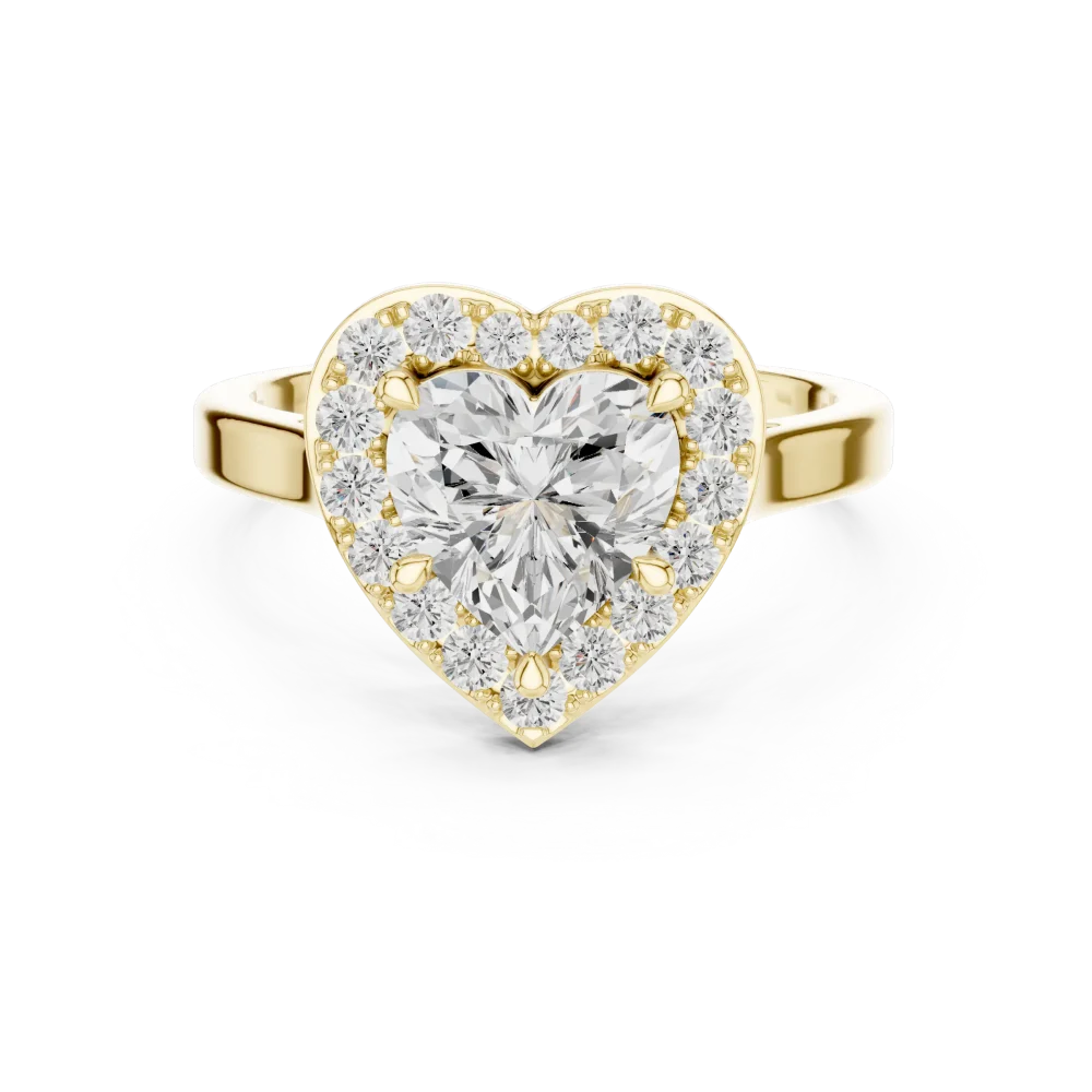 Ethereal Heart Solitaire Halo Engagement Ring - Image 2