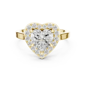 Ethereal Heart Solitaire Halo Engagement Ring - Image 2