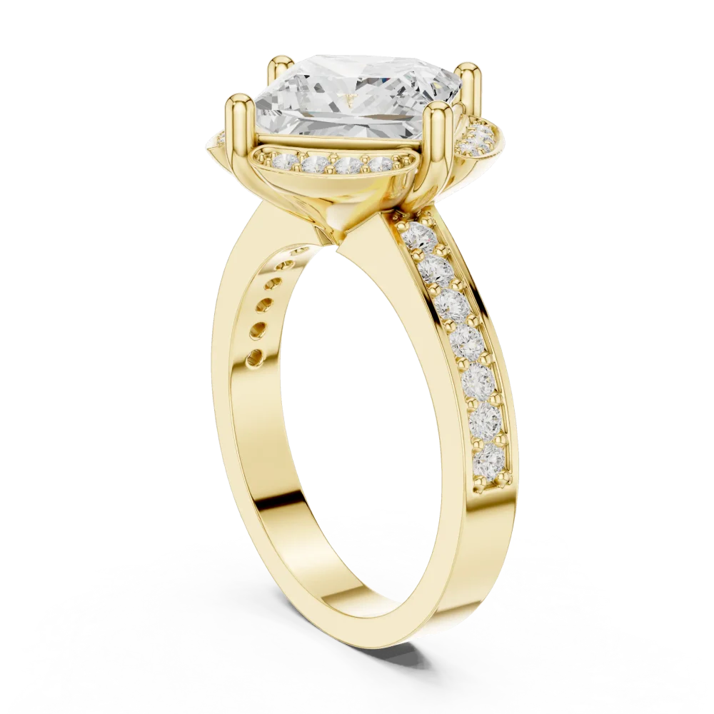 Luminary Princess Cut Solitaire Geometric Pavé Ring - Image 3