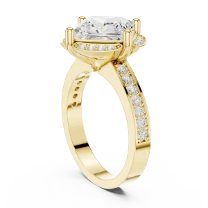 Luminary Princess Cut Solitaire Geometric Pavé Ring - Image 3