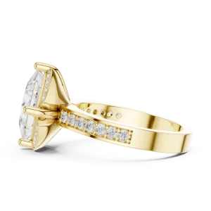 Luminary Princess Cut Solitaire Geometric Pavé Ring - Image 4