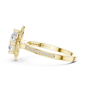 Ethereal Cushion Cut Solitaire Halo Engagement Ring - Image 4