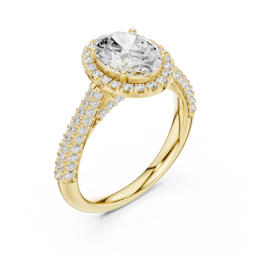 Experience the brilliance of our oval Solitaire ring, featuring premium DIAMEUR lab-grown diamonds. A modern classic for your forever moment.