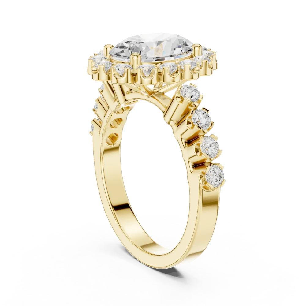 Ethereal Oval Cut Halo Solitaire Ring - Image 3