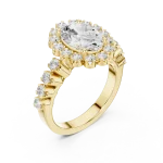 Ethereal Oval Cut Halo Solitaire Ring
