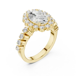 Ethereal Oval Cut Halo Solitaire Ring