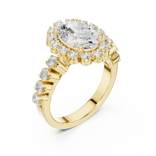 Ethereal Oval Cut Halo Solitaire Ring
