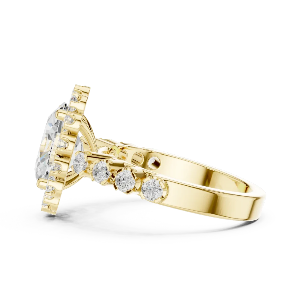 Ethereal Oval Cut Halo Solitaire Ring - Image 4