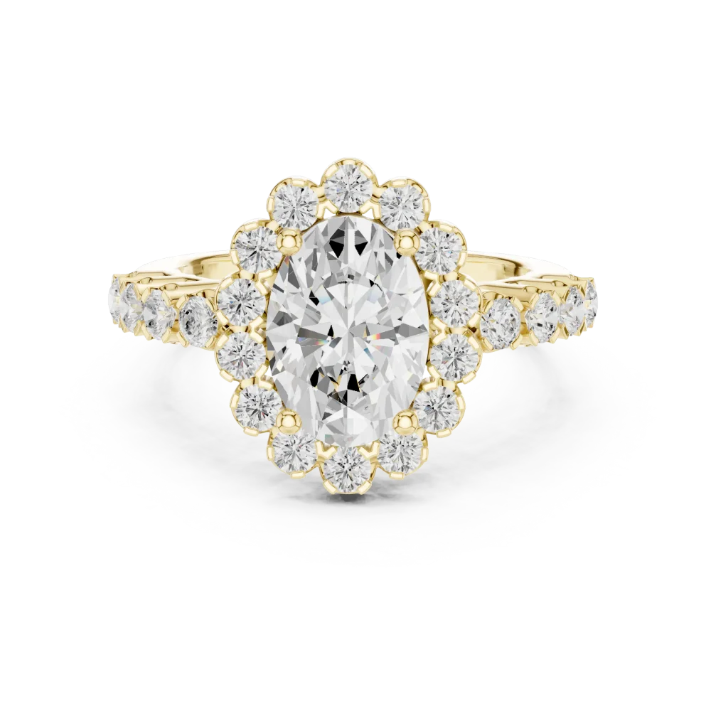 Ethereal Oval Cut Halo Solitaire Ring - Image 2