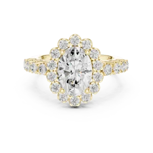 Ethereal Oval Cut Halo Solitaire Ring - Image 2