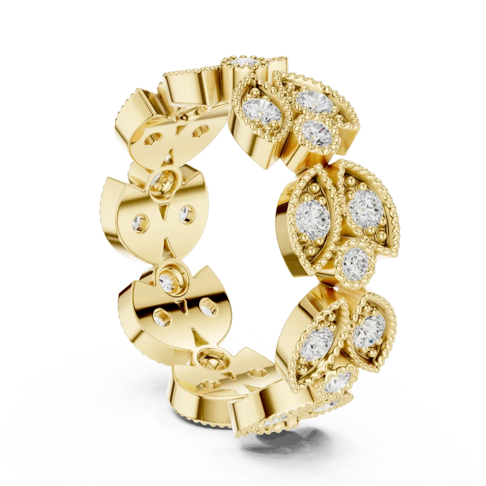 Luminous Leaf Pavé Eternity Band - Image 3