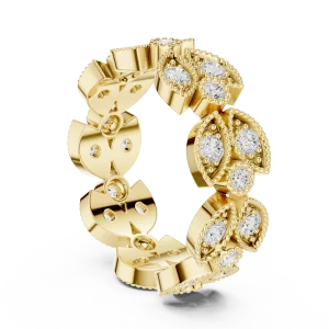 Luminous Leaf Pavé Eternity Band - Image 3