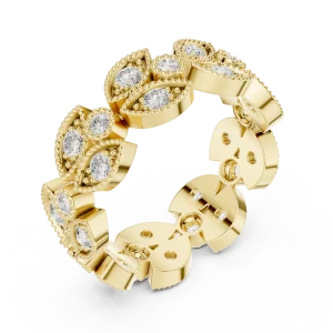 Luminous Leaf Pavé Eternity Band