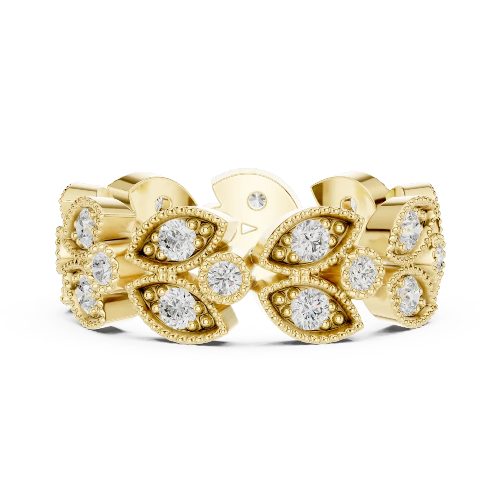 Luminous Leaf Pavé Eternity Band - Image 4