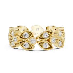 Luminous Leaf Pavé Eternity Band - Image 4