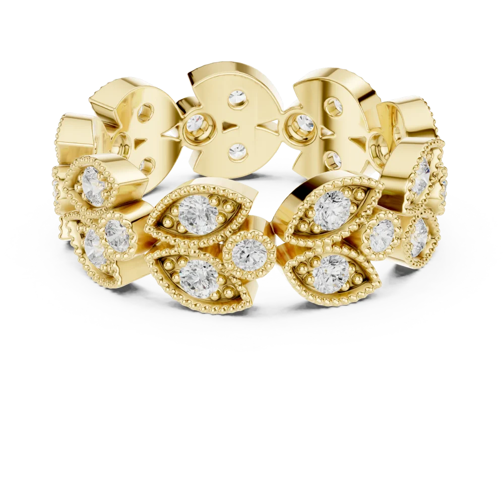 Luminous Leaf Pavé Eternity Band - Image 2