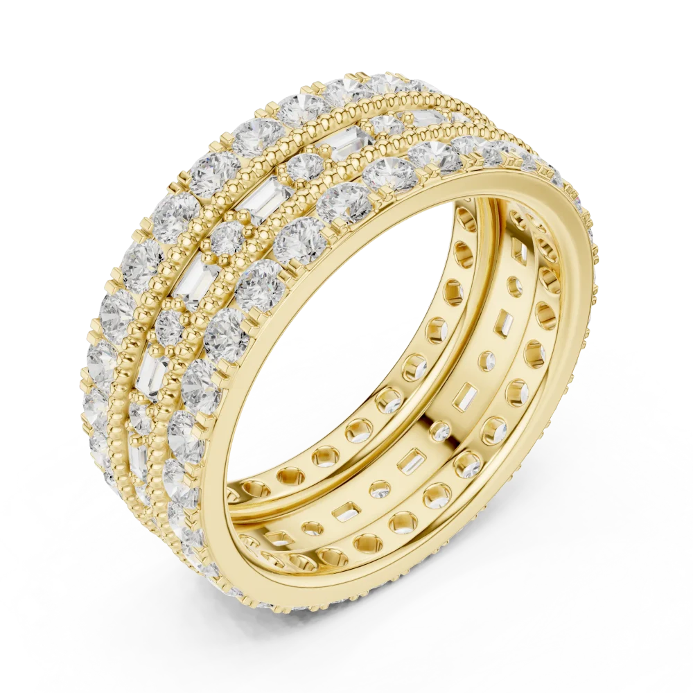 Discover the radiant beauty of this multi-row eternity band. Featuring DIAMEUR diamond brilliance in a sleek design, it is the perfect modern classic.