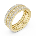 Linear Mosaic Round and Baguette Multi-Row Eternity Band