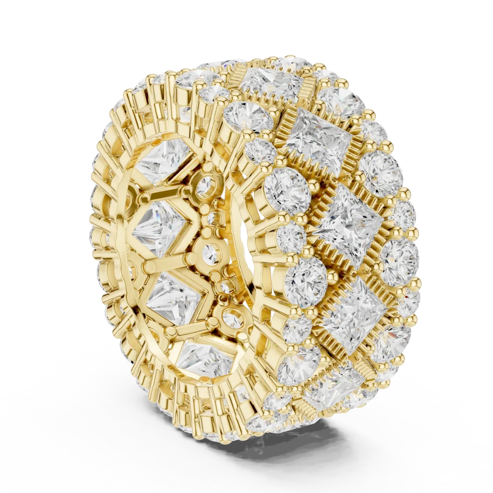 Geometric Princess and Round Brilliant Eternity Band - Image 3