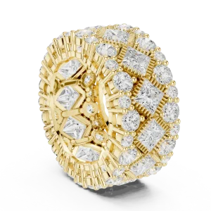 Geometric Princess and Round Brilliant Eternity Band - Image 3