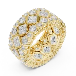 Geometric Princess and Round Brilliant Eternity Band