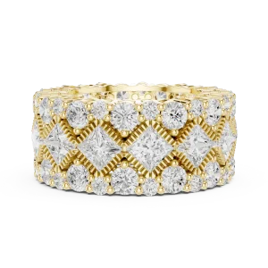 Geometric Princess and Round Brilliant Eternity Band - Image 4