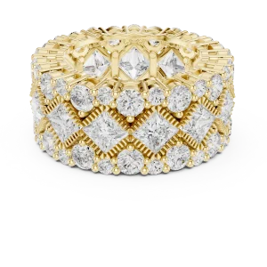 Geometric Princess and Round Brilliant Eternity Band - Image 2
