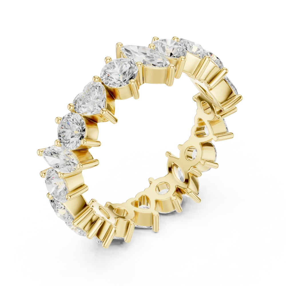 Discover the ethereal charm of our multi-shape diamond eternity band. Featuring brilliant DIAMEUR diamonds, this band adds timeless luxury to any style.