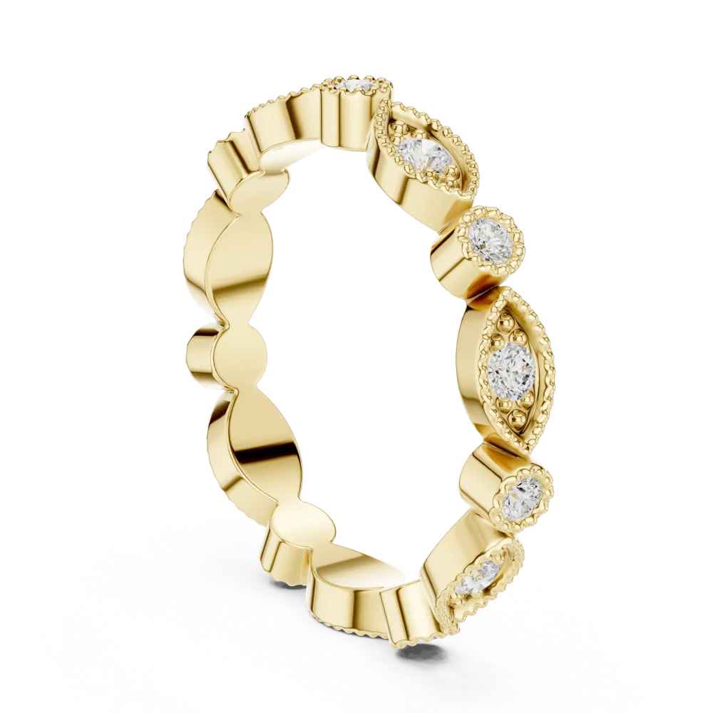 Ethereal Marquise-Inspired Round Brilliant Pavé Band - Image 3