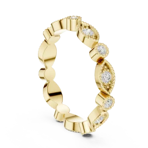 Ethereal Marquise-Inspired Round Brilliant Pavé Band - Image 3