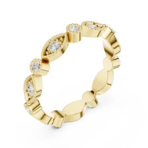 Ethereal Marquise-Inspired Round Brilliant Pavé Band