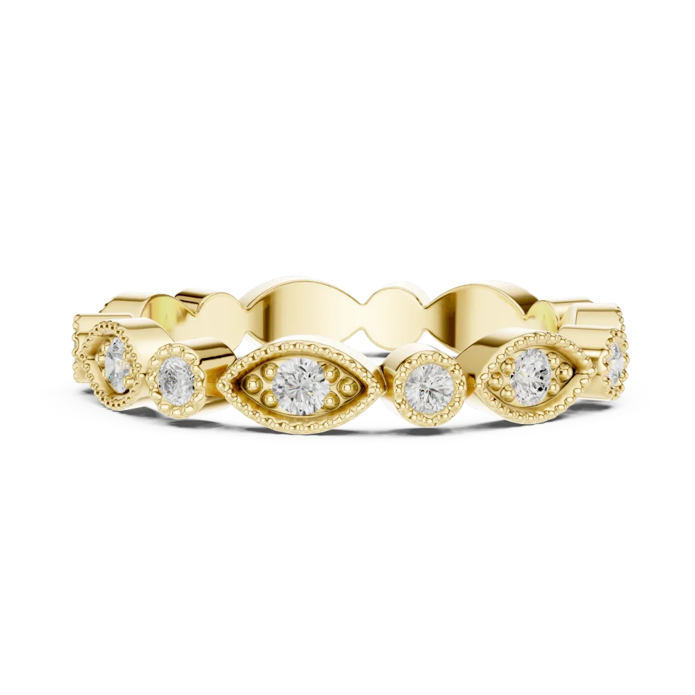 Ethereal Marquise-Inspired Round Brilliant Pavé Band - Image 4