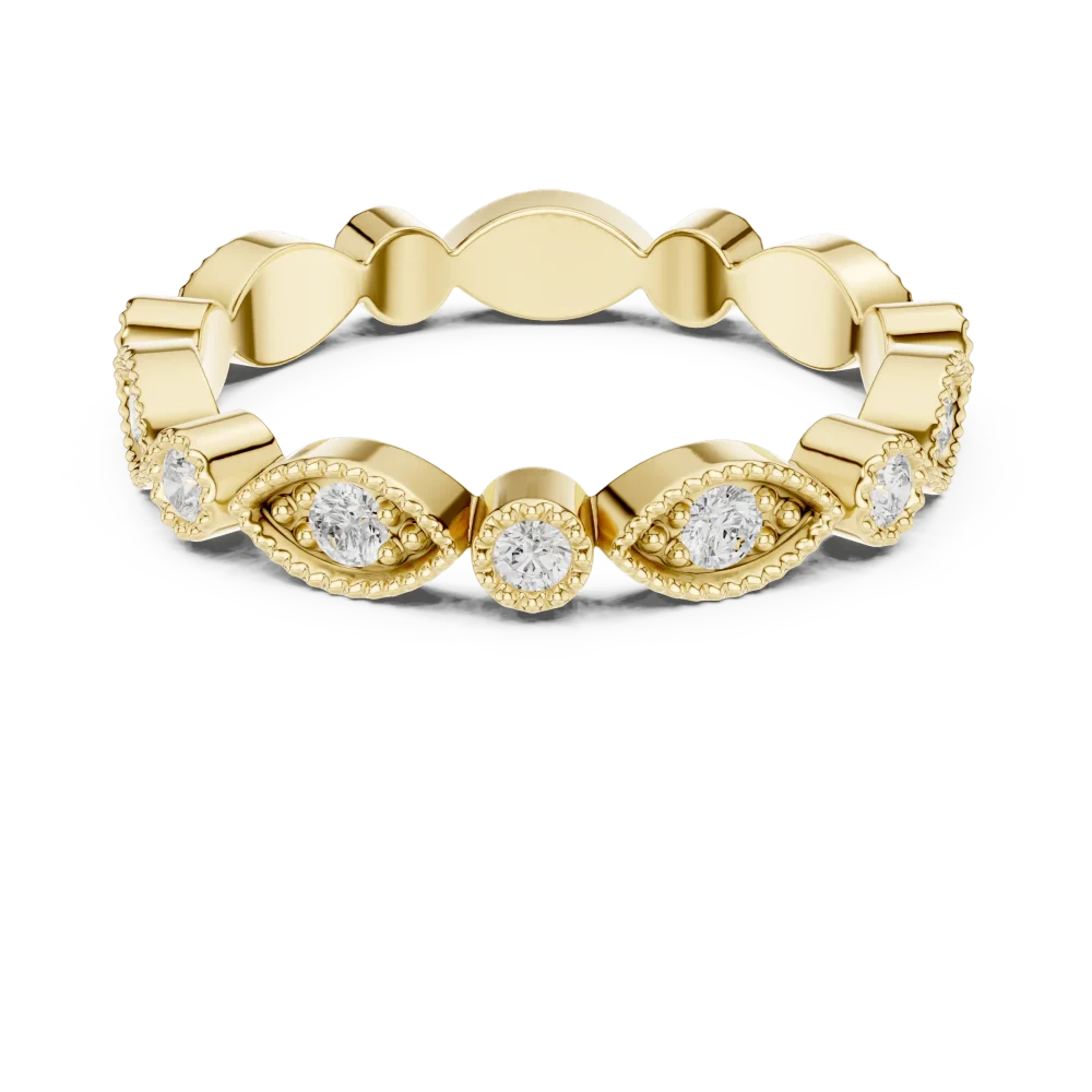 Ethereal Marquise-Inspired Round Brilliant Pavé Band - Image 2
