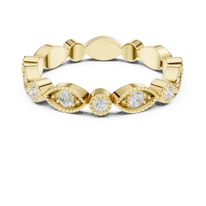 Ethereal Marquise-Inspired Round Brilliant Pavé Band - Image 2
