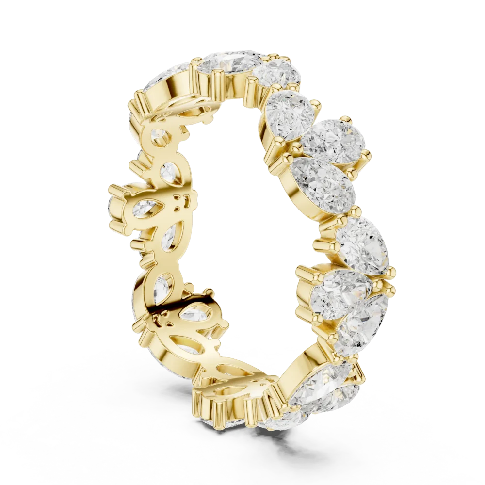 Ethereal Pear Cut Cluster Eternity Band - Image 3