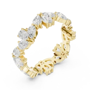 Ethereal Pear Cut Cluster Eternity Band