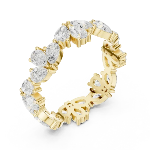 Ethereal Pear Cut Cluster Eternity Band