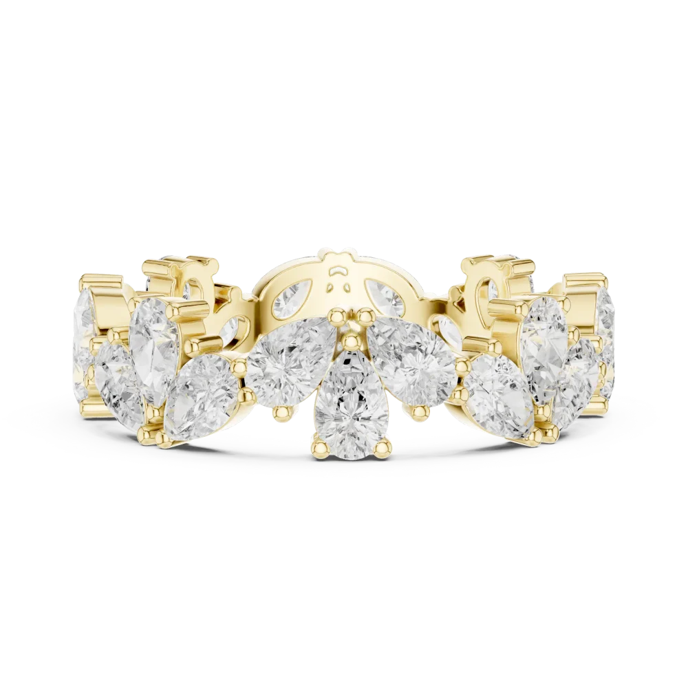 Ethereal Pear Cut Cluster Eternity Band - Image 4