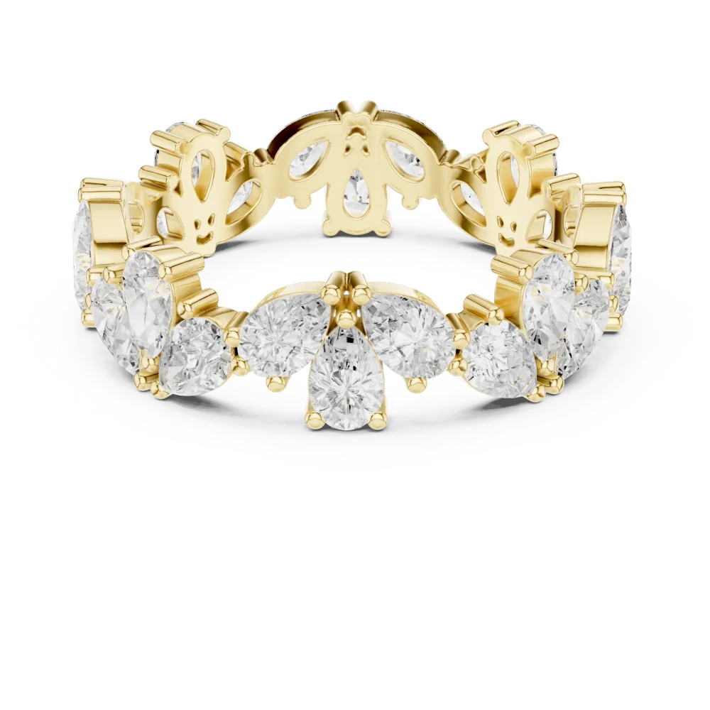 Ethereal Pear Cut Cluster Eternity Band - Image 2