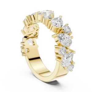 Ethereal Pear and Round Solitaire Multi-Stone Eternity Band - Image 3